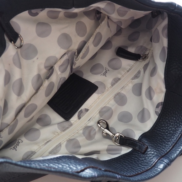 Authentic Navy Leather Coach Bag - Picture 5 of 9